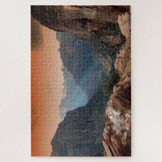 Landschaftliche Zion Park Mountains Puzzle (Vertikal)