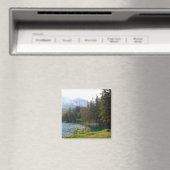 Landschaftlicher Alpenwald und Foto Magnet (In Situ (Geschirrspüler))