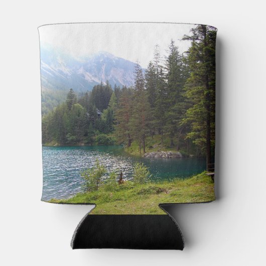 Landschaftlicher Alpenwald und See Dosenkühler (Rückseite)