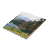 Landschaftlicher Alpenwald und See Fliese (Seite)