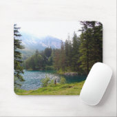 Landschaftlicher alpiner Wald und See Mousepad (Mit Mouse)