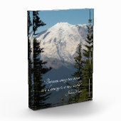 Landschaftlicher Berg Rainier mit John Muir Zitat Fotoblock (Links)