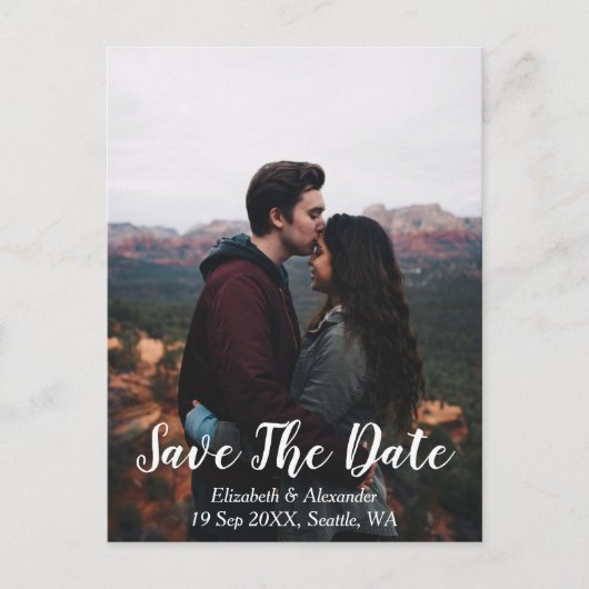 Landschaftlicher Berg Save the Date Postkarte (Vorderseite)