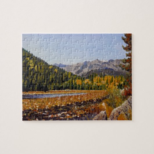 Landschaftlicher Bergsee im Estespark Puzzle (Horizontal)