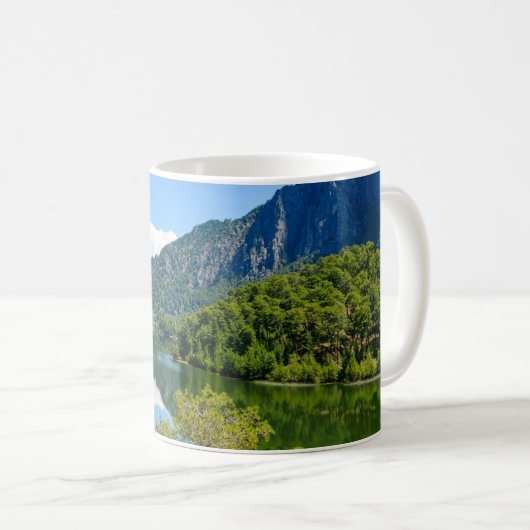 Landschaftlicher Bergsee Reflektion Kaffeetasse (VorderseiteRechts)