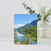 Landschaftlicher Bergsee Spiegelbild Postkarte (Stehend Vorderseite)