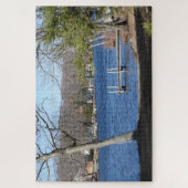 Landschaftlicher Blick auf den See in Connecticut Puzzle (Vertikal)