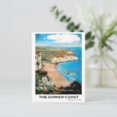 Landschaftlicher Blick auf die Gower Küste, Südwal Postkarte (Stehend Vorderseite)