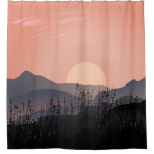 Landschaftlicher Blick auf Sonnenuntergang in eine Duschvorhang