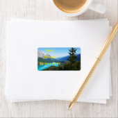 Landschaftlicher Canadian Blue Mountain Lake Pines Adressaufkleber (Insitu)