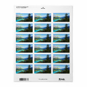 Landschaftlicher Canadian Blue Mountain Lake Pines Adressaufkleber (Vorne)