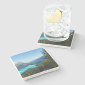 Landschaftlicher Canadian Blue Mountain Lake Pines Steinuntersetzer (Seitenansicht)