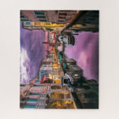 Landschaftlicher Canal Grande in Italien bei Sunse Puzzle (Vertikal)