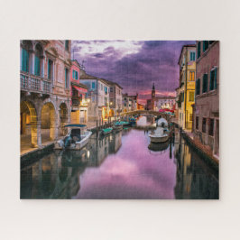 Landschaftlicher Canal Grande in Italien bei Sunse Puzzle