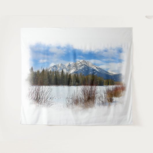 Landschaftlicher Cascade Mountain - Banff Alberta Wandteppich (Vorderseite (Horizontal))