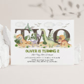 Landschaftlicher Dinosaurier Zwei wilde 2. Geburts Einladung