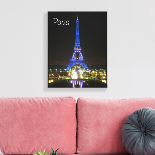Landschaftlicher Eiffelturm bei Nacht Leinwanddruck (Insitu (Wohnzimmer))