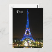 Landschaftlicher Eiffelturm bei Nacht Postkarte (Vorne/Hinten)