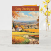 Landschaftlicher Erntedank Karte (Gelbe Blume)