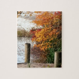 Landschaftlicher Fall Foliage am Lago auf Long Isl Puzzle