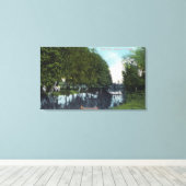 Landschaftlicher Fluss mit Canoe SceneEugene, OR Leinwanddruck (Insitu (Holzboden))