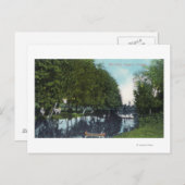 Landschaftlicher Fluss mit Canoe SceneEugene, OR Postkarte (Vorne/Hinten)