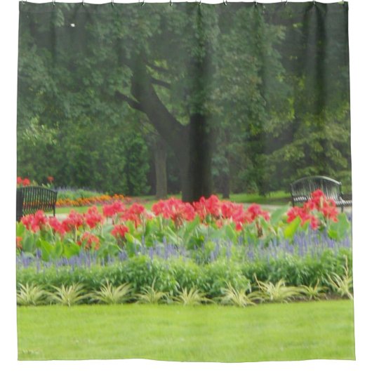 Landschaftlicher Garten Duschvorhang (Vorderseite)