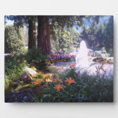 Landschaftlicher Garten mit Wasserbrunnen Fotoplatte (Vorderseite)