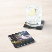 Landschaftlicher Garten mit Wasserbrunnen Untersetzer (Rechte Seite)