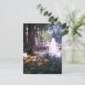 Landschaftlicher Garten und Wasserbrunnen Postkarte (Stehend Vorderseite)