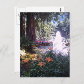 Landschaftlicher Garten und Wasserbrunnen Postkarte (Vorne/Hinten)