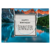 Landschaftlicher Geburtstag von Mountain & Lake Fo Große Geschenktüte (Vorderseite)