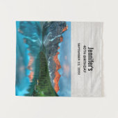 Landschaftlicher Geburtstag von Mountain & Lake Fo Wandteppich (Vorderseite (Horizontal))