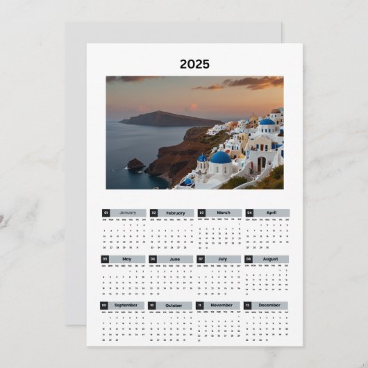 Landschaftlicher Griechenland-Ansichtskalender Programm (Vorne/Hinten)