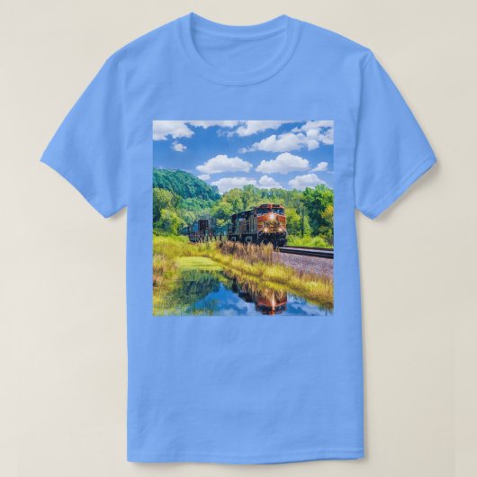 Landschaftlicher Güterzug T-Shirt (Design vorne)