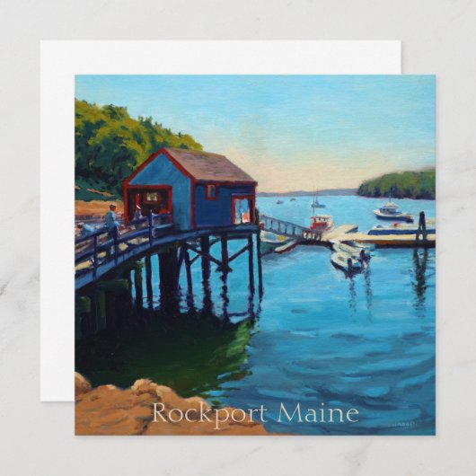 Landschaftlicher Hafen von Rockport Maine mit Boot (Vorne/Hinten)