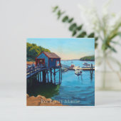 Landschaftlicher Hafen von Rockport Maine mit Boot (Stehend Vorderseite)