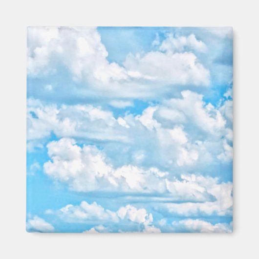 Landschaftlicher Happy Sunny Clouds Hintergrund Magnet (Vorne)