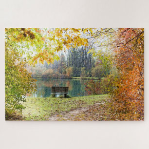 Landschaftlicher Herbstausgang Lago Jigsaw Puzzle