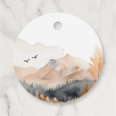 Landschaftlicher Herbstwald, auf den wir schon frü Geschenkanhänger (Rückseite)