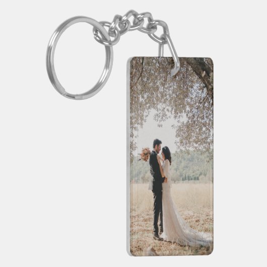Landschaftlicher Hochzeitscoupel-Schlüsselanhänger Schlüsselanhänger (Vorderseite links)