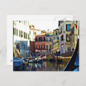 Landschaftlicher italienischer Gondelkanal Postkarte (Vorne/Hinten)