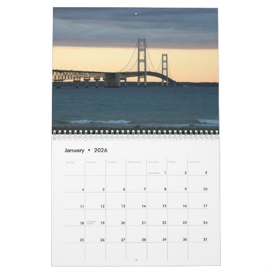 Landschaftlicher Kalender Michigans 2008 (Jan 2026)