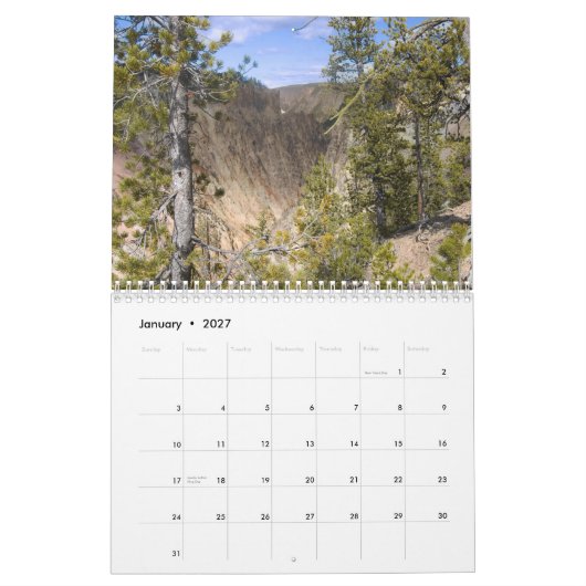 Landschaftlicher Kalender Yellowstone 2008 (Jan 2027)