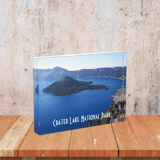 Landschaftlicher Kratersee Nationalpark Foto Block