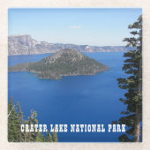 Landschaftlicher Kratersee Nationalpark Glasuntersetzer (Vorderseite)