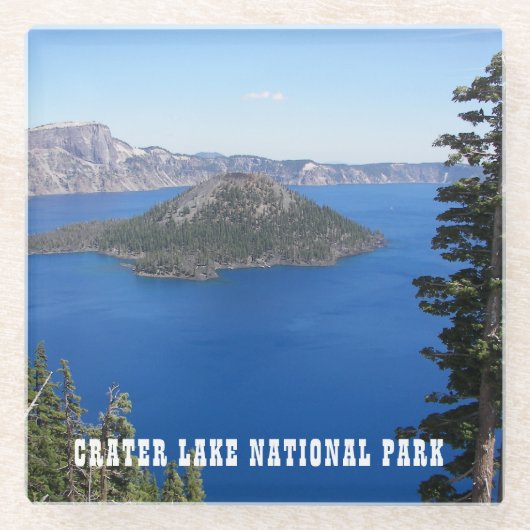 Landschaftlicher Kratersee Nationalpark Glasuntersetzer (Vorderseite)