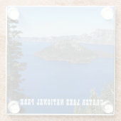 Landschaftlicher Kratersee Nationalpark Glasuntersetzer (Rückseite)