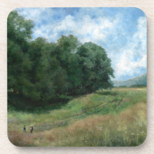 Landschaftlicher Landschaftspfad - Vintage Landsch Getränkeuntersetzer