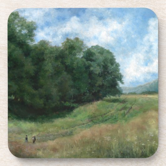 Landschaftlicher Landschaftspfad - Vintage Landsch Getränkeuntersetzer (Vorderseite)